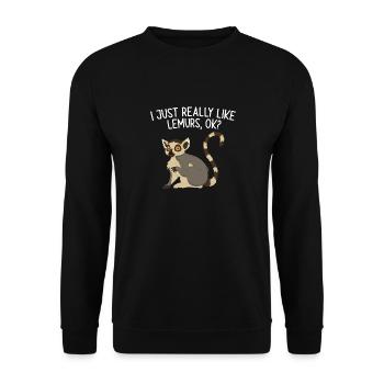 Lemur Catta Ring-tailed lemur - Unisex Sweatshirt - black - Front - Alina (178cm) & Michal (187cm)