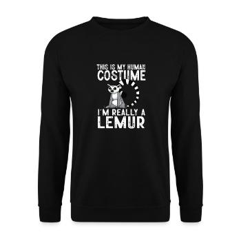 Lemur Catta Ring-tailed lemur - Unisex Sweatshirt - black - Front - Alina (178cm) & Michal (187cm)