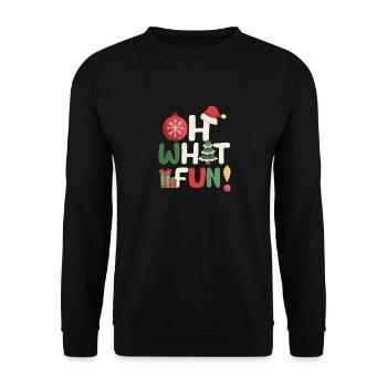 Oh What Fun Merry Christmas Tree Squad Weihnachten - Unisex Sweatshirt - black - Front - Alina (178cm) & Michal (187cm)