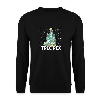 Weihnachten Dinosaurier Baum Rex Pyjamas Lustige - Unisex Pullover - Schwarz - Vorne - Alina (178cm) & Michal (187cm)