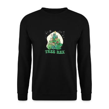 Dinosaure de Noël Rex Pyjamas Drôle - Sweat-shirt Unisexe - noir - Devant - Alina (178cm) & Michal (187cm)