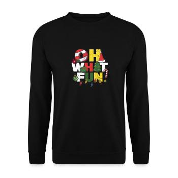 Oh What Fun Merry Christmas Tree Squad Weihnacht - Unisex Sweatshirt - black - Front - Alina (178cm) & Michal (187cm)
