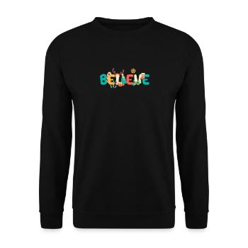 Croyez Noël Père Noël arbre de Noël Rennes - Sweat-shirt Unisexe - noir - Devant - Alina (178cm) & Michal (187cm)