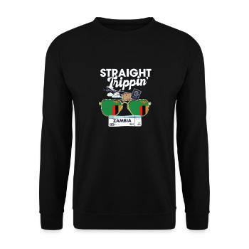 Straight Trippin' Zambia Vacation Tour Travel - Unisex Pullover - Schwarz - Vorne - Alina (178cm) & Michal (187cm)