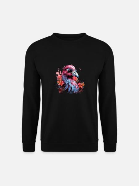 Tropical bird with sunglasses Tropical - Unisex Sweatshirt - black
