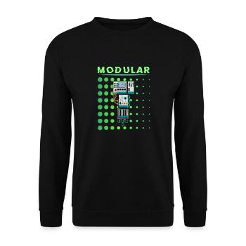 Synthesizer Synth Keyboard Elektronische Musiker - Unisex Pullover - Schwarz - Vorne - Alina (178cm) & Michal (187cm)