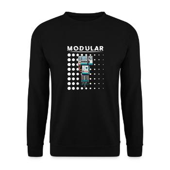 Synthesizer Synth Keyboard Elektronische Musiker - Unisex Pullover - Schwarz - Vorne - Alina (178cm) & Michal (187cm)