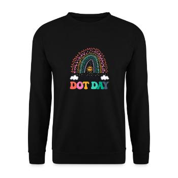 Happy Dot Day Colorful Rainbow Girls Boys Youth - Unisex Sweatshirt - black - Front - Alina (178cm) & Michal (187cm)