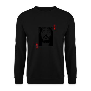 Jesus Is King Jesus King Of Hearts Card Christian - Unisex Sweatshirt - black - Front - Alina (178cm) & Michal (187cm)