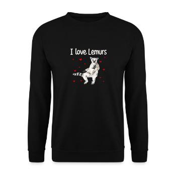 Lemur Catta Ring-tailed lemur - Unisex Sweatshirt - black - Front - Alina (178cm) & Michal (187cm)