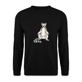 Lemur Catta Ring-tailed lemur - Unisex Sweatshirt - black - Front - Alina (178cm) & Michal (187cm)