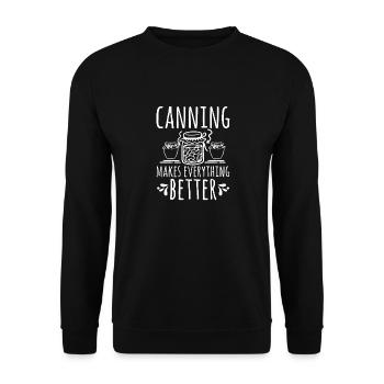 Mise en conserve, mise en conserve, mise en conserve, conservation des aliments - Sweat-shirt Unisexe - noir - Devant - Alina (178cm) & Michal (187cm)