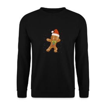 Tupfen Lebkuchen Weihnachtsmann Mütze Weihnachten - Unisex Pullover - Schwarz - Vorne - Alina (178cm) & Michal (187cm)