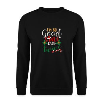 Je suis si bon que le Père Noël deux fois - Sweat-shirt Unisexe - noir - Devant - Alina (178cm) & Michal (187cm)