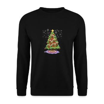 Bouledogue Français Arbre de Noël Chien Père Noël - Sweat-shirt Unisexe - noir - Devant - Alina (178cm) & Michal (187cm)