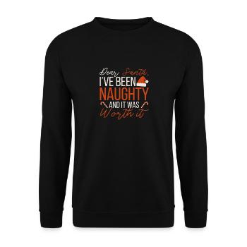 Lieber Weihnachtsmann, ich war ungezogen - Unisex Pullover - Schwarz - Vorne - Alina (178cm) & Michal (187cm)