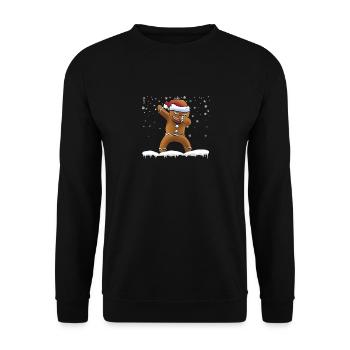 Tupfen Lebkuchen Weihnachtsmann Mütze Weihnachten - Unisex Pullover - Schwarz - Vorne - Alina (178cm) & Michal (187cm)
