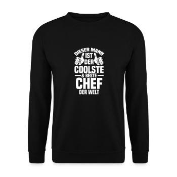 Arbeit Kollegen Büro Teamleiter Führungskraft Chef - Unisex Pullover - Schwarz - Vorne - Alina (178cm) & Michal (187cm)