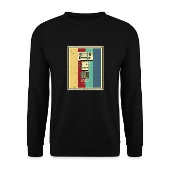 Synthesizer Synth Keyboard Elektronische Musiker - Unisex Pullover - Schwarz - Vorne - Alina (178cm) & Michal (187cm)