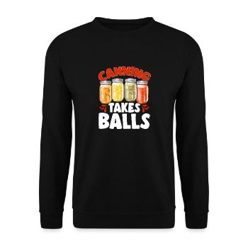 Mise en conserve, mise en conserve, mise en conserve, conservation des aliments - Sweat-shirt Unisexe - noir - Devant - Alina (178cm) & Michal (187cm)