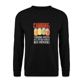 Mise en conserve, mise en conserve, mise en conserve, conservation des aliments - Sweat-shirt Unisexe - noir - Devant - Alina (178cm) & Michal (187cm)