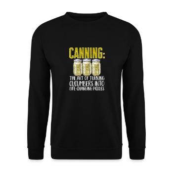 Mise en conserve, mise en conserve, mise en conserve, conservation des aliments - Sweat-shirt Unisexe - noir - Devant - Alina (178cm) & Michal (187cm)