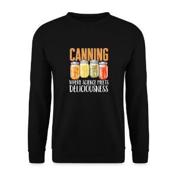 Mise en conserve, mise en conserve, mise en conserve, conservation des aliments - Sweat-shirt Unisexe - noir - Devant - Alina (178cm) & Michal (187cm)