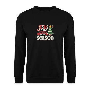 Jésus est la raison de la drôle de la saison - Sweat-shirt Unisexe - noir - Devant - Alina (178cm) & Michal (187cm)