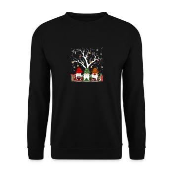 Niedliche Elfen Winter Weihnachten Drei nordische - Unisex Pullover - Schwarz - Vorne - Alina (178cm) & Michal (187cm)