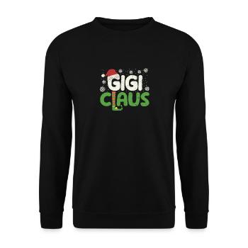 Gigi Claus Drôle de grand-mère Père Noël Pyjamas assortis - Sweat-shirt Unisexe - noir - Devant - Alina (178cm) & Michal (187cm)
