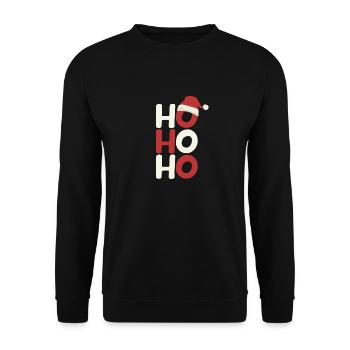 Ho Ho Ho Chapeau de Père Noël Vacances de Noël - Sweat-shirt Unisexe - noir - Devant - Alina (178cm) & Michal (187cm)