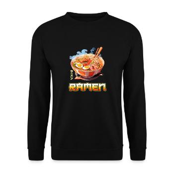 Anime Ramen Noodles - Unisex Sweatshirt - black - Front - Alina (178cm) & Michal (187cm)