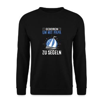 Väter Sohn Segel Geschenk - Unisex Pullover - Schwarz - Vorne - Alina (178cm) & Michal (187cm)