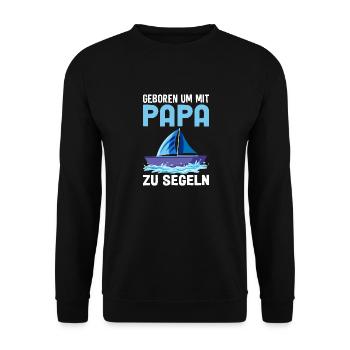 Papa Segeln Meer - Unisex Pullover - Schwarz - Vorne - Alina (178cm) & Michal (187cm)