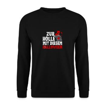 Zur Hölle Mit Diesem Halloween - Unisex Pullover - Schwarz - Vorne - Alina (178cm) & Michal (187cm)