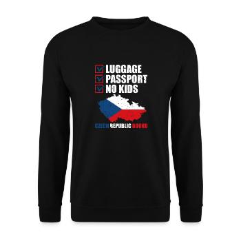 Baggage Pass Czech Republic Bound - Unisex Sweatshirt - black - Front - Alina (178cm) & Michal (187cm)