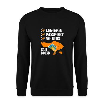 Luggage Passport No Kids Bali Bound Holiday Trip - Unisex Sweatshirt - black - Front - Alina (178cm) & Michal (187cm)