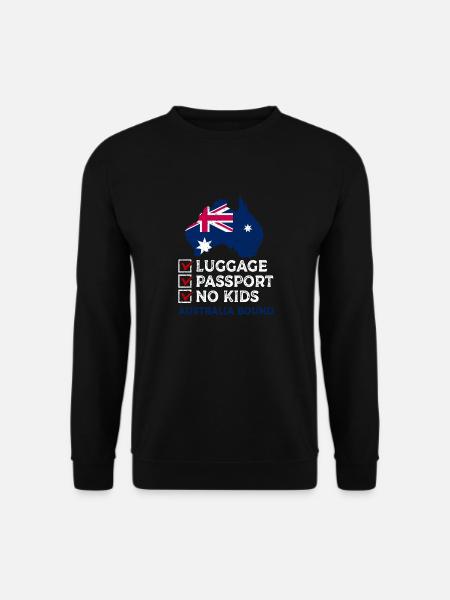 Luggage Passport Australia Bound Holiday Travel - Unisex Sweatshirt - black