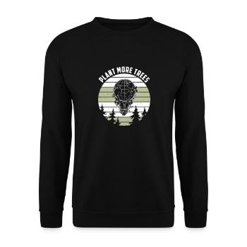 Plant more trees Umweltschutz Globus Erdkugel - Unisex Pullover - Schwarz - Vorne - Alina (178cm) & Michal (187cm)