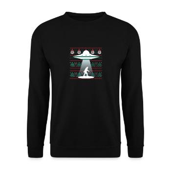 Weihnachtsmann Ufo Alien Bigfoot Hässliche - Unisex Pullover - Schwarz - Vorne - Alina (178cm) & Michal (187cm)