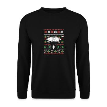 Weihnachtsmann Ufo Alien Bigfoot Hässliche - Unisex Pullover - Schwarz - Vorne - Alina (178cm) & Michal (187cm)