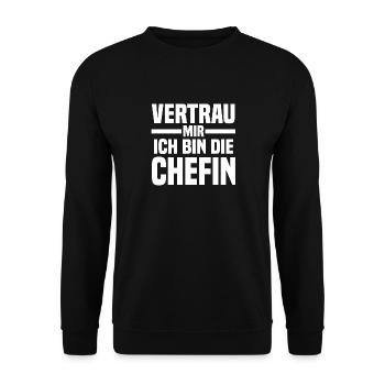 Arbeit Kollegen Büro Teamleiter Führungskraft Chef - Unisex Pullover - Schwarz - Vorne - Alina (178cm) & Michal (187cm)