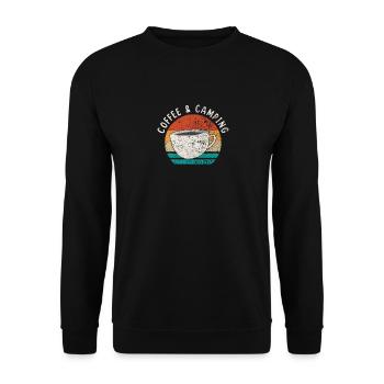 Camping and Coffee - Unisex Sweatshirt - black - Front - Alina (178cm) & Michal (187cm)