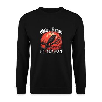 Viking Legends | Wikinger Kostüm | Odins Raben - Unisex Pullover - Schwarz - Vorne - Alina (178cm) & Michal (187cm)