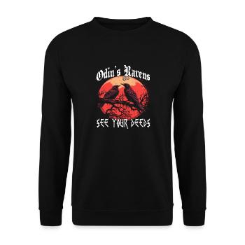 Asgard Runes | Vikings T-Shirt | Odin's Ravens - Unisex Sweatshirt - black - Front - Alina (178cm) & Michal (187cm)