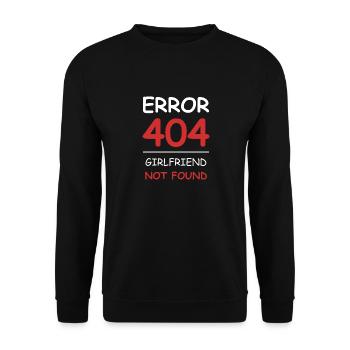 Girlfriend not found Error 404 - Unisex Sweatshirt - black - Front - Alina (178cm) & Michal (187cm)