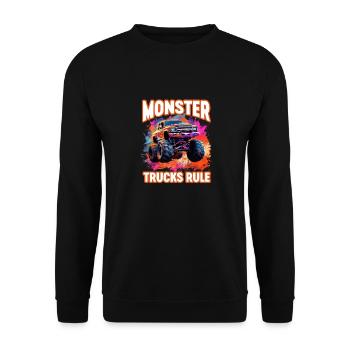 Truck Retro Race Big Vintage Kindergarten Back - Unisex Sweatshirt - black - Front - Alina (178cm) & Michal (187cm)