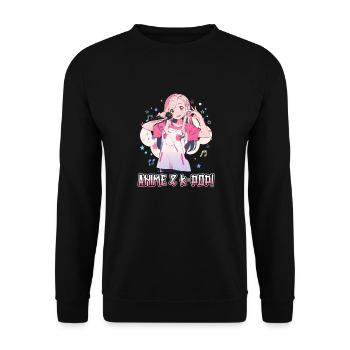 Anime and K-Pop Korean Pop Music Kpop - Unisex Sweatshirt - black - Front - Alina (178cm) & Michal (187cm)
