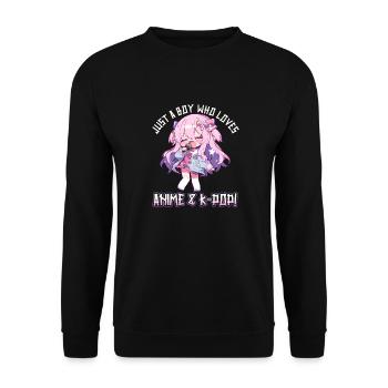 Juste un garçon qui aime l’anime et la K-Pop - Sweat-shirt Unisexe - noir - Devant - Alina (178cm) & Michal (187cm)