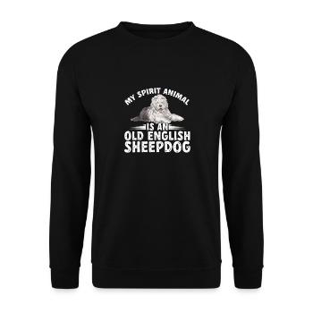 Old English Sheepdog Sheepie Bobtail - Unisex Sweatshirt - black - Front - Alina (178cm) & Michal (187cm)